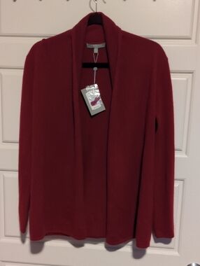 Neiman Marcus The Cashmere Collection Deep Red Cardigan Sweater